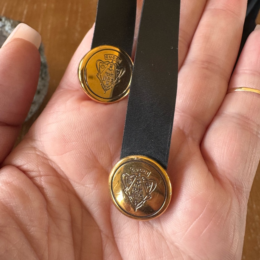 Gucci Black Fringe Heeled Boots with Gold Accents - Picture 4 of 6